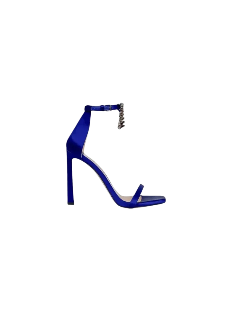 Sandali in seta e strass, 40,5.