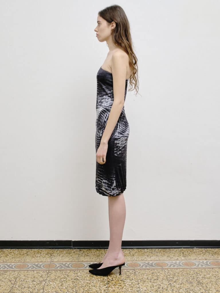 By Tom Ford, animalier viscose one-shoulder dress, 38., photo 2 of 4