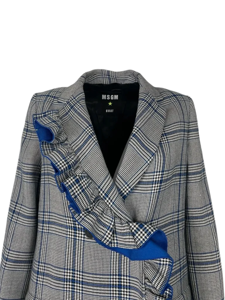 Cappotto in misto lana motivo pied de poule., foto 4 di 6