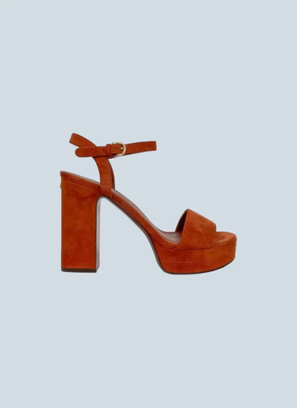 <b>Salvatore Ferragamo</b> <br> sandali con plateau in suede, 38,5.