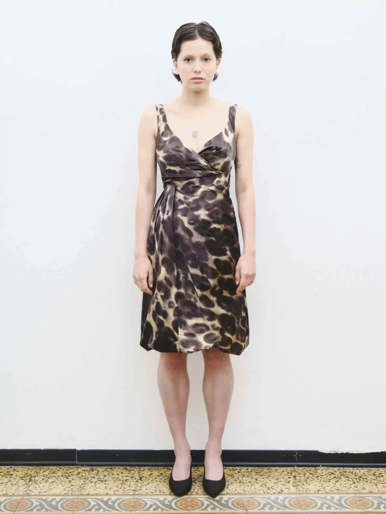 Abito in seta stampa leopard, 38.