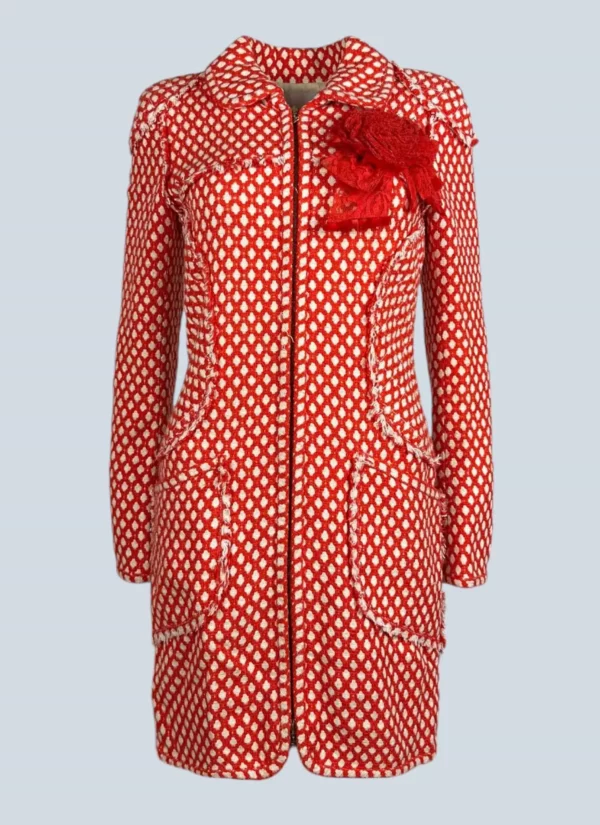 <b>Chanel</b> <br> cappotto in fibra di bamboo con spilla, 36 FR.