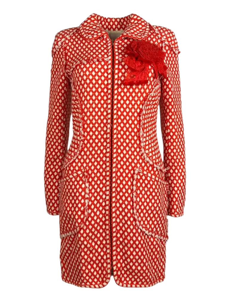 Bamboo fiber coat with brooch.