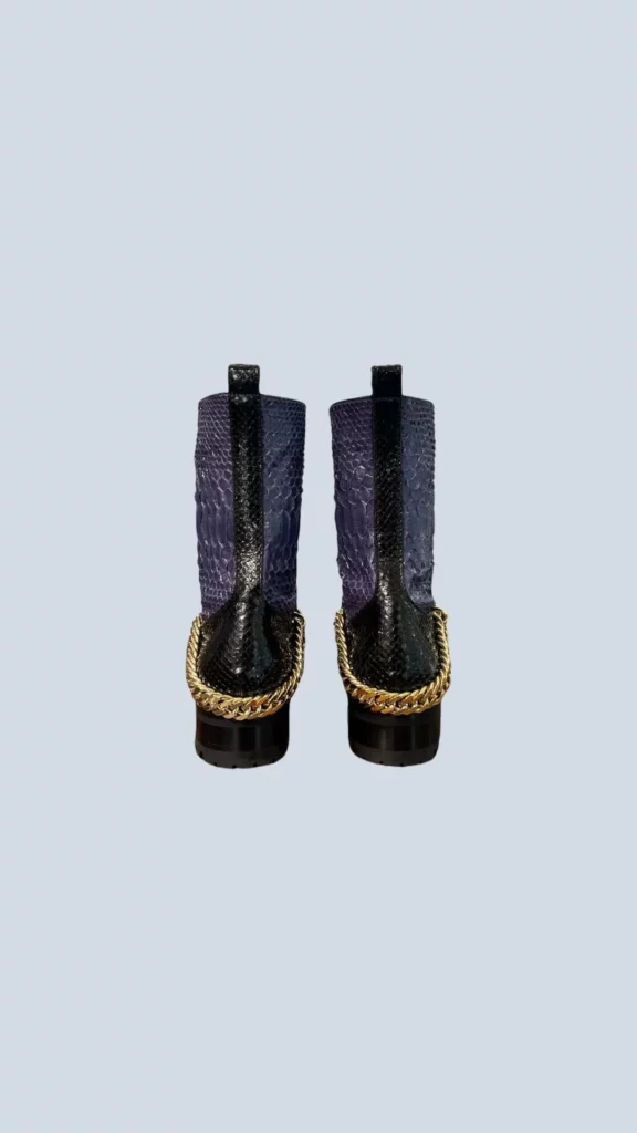 Exotic leather and metal combat boots, 38., photo 4 of 5