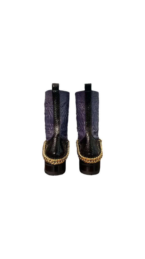 Exotic leather and metal combat boots., photo 4 of 5