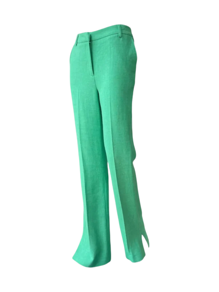 Linen blend trousers.