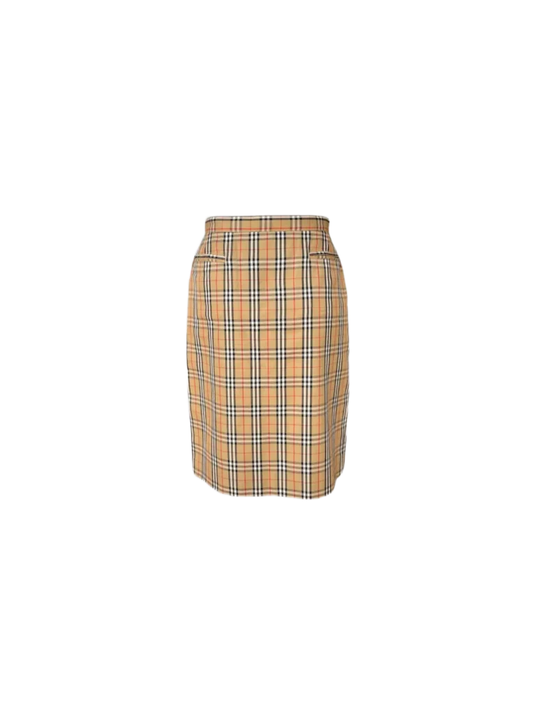 Check print cotton midi skirt, photo 3 of 7