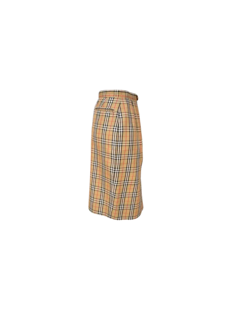 Check print cotton midi skirt, photo 2 of 7