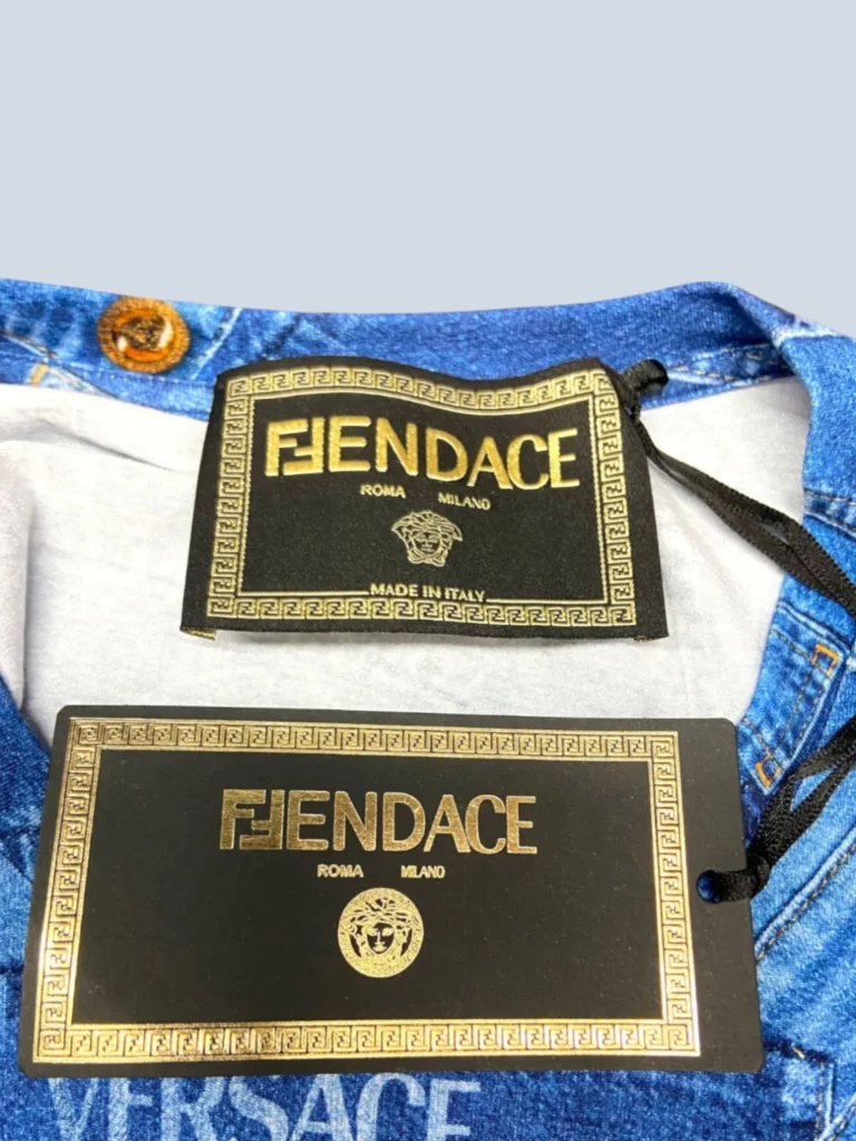 T-shirt stampa denim FF, 40., foto 4 di 5