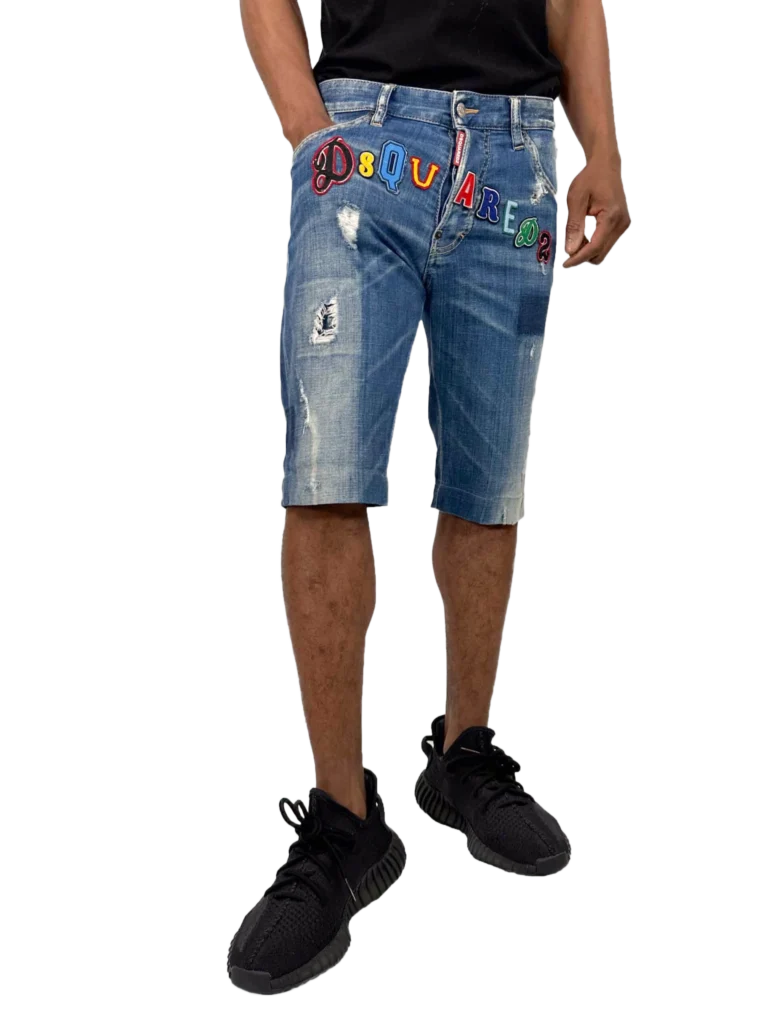 Bermuda in denim logo patch.