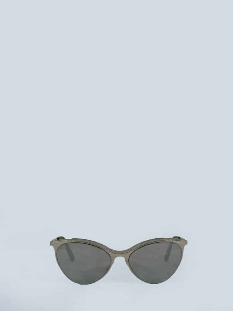Occhiali da sole cat eye in metallo con glitter., foto 2 di 4