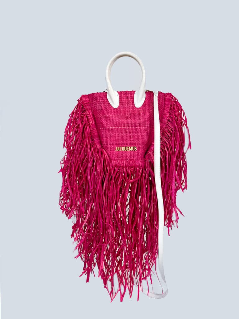 Borsa a tracolla Le Petit Baci in rafia .
