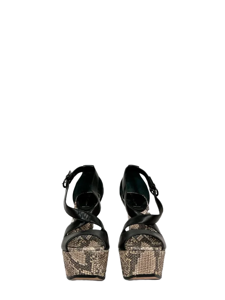Exotic leather wedge sandals, photo 3 of 6