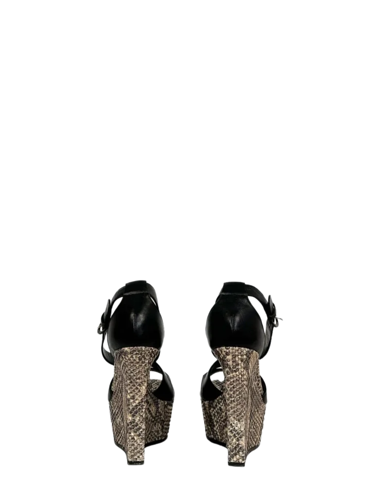 Exotic leather wedge sandals, photo 4 of 6