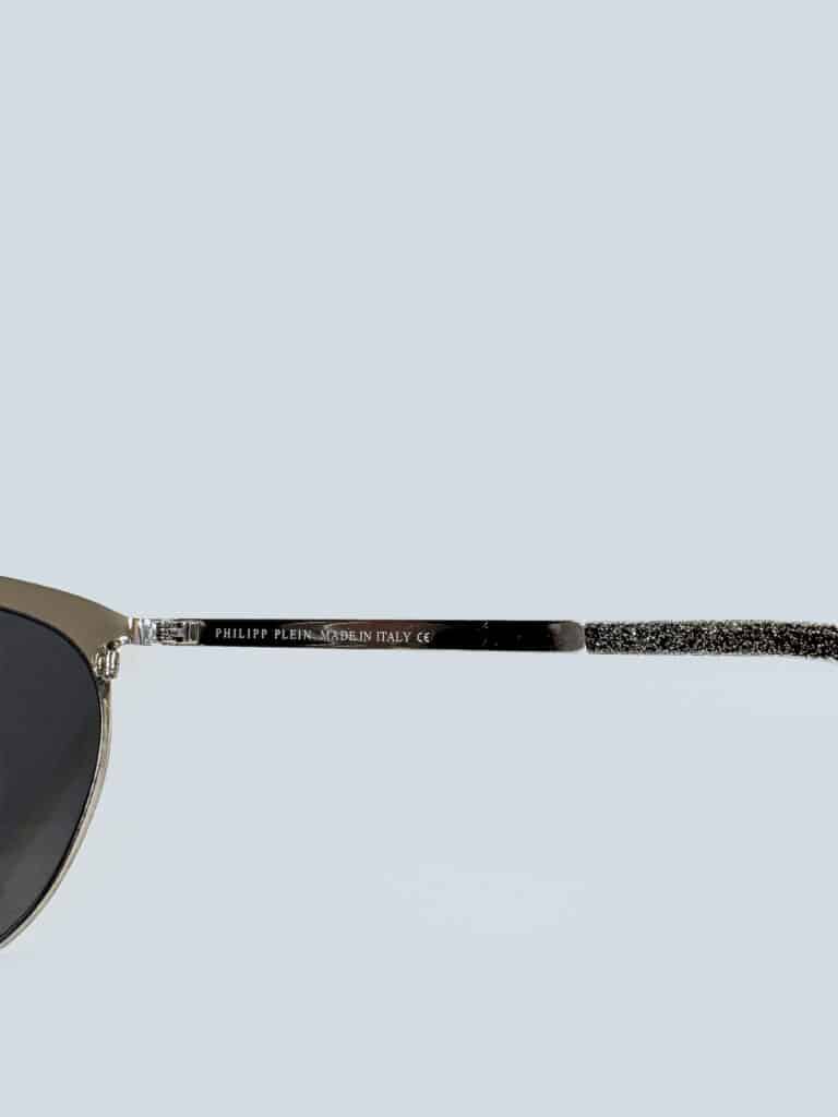 Occhiali da sole cat eye in metallo con glitter., foto 4 di 4