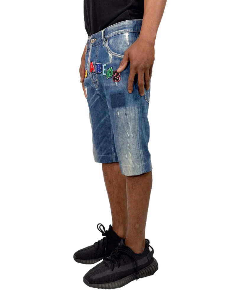 Denim logo patch shorts, photo 2 of 4