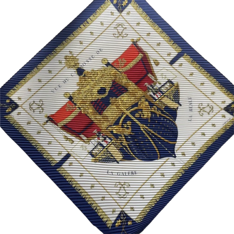 Foulard in seta plissè “La Galère”., foto 2 di 4