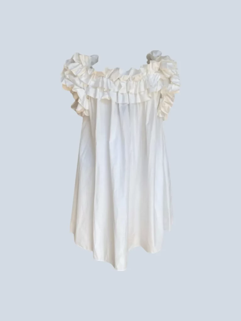 Abito in cotone con rouches, 38.