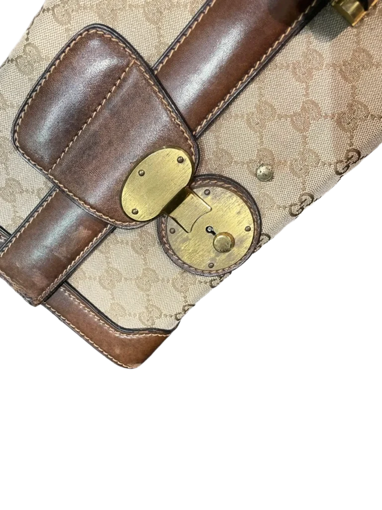 Valigia rigida vintage in tela Monogram e pelle., foto 11 di 14