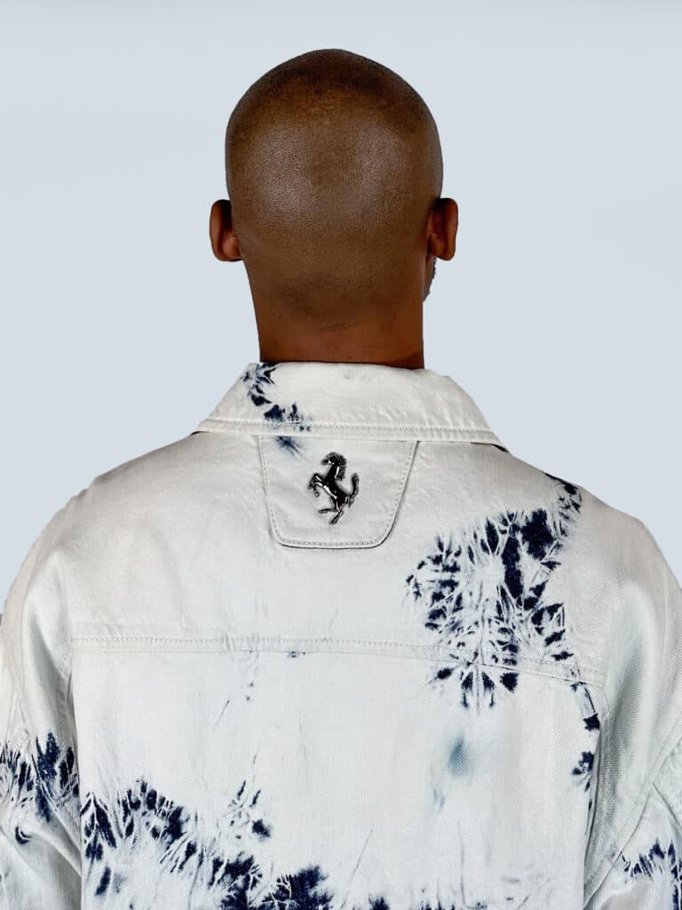 Giubbotto Paint Brush oversize in denim, L., foto 4 di 5