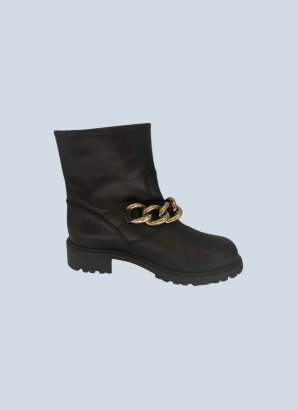 <b>Giuseppe Zanotti</b> <br> stivali bikers in pelle e metallo, 38.5.