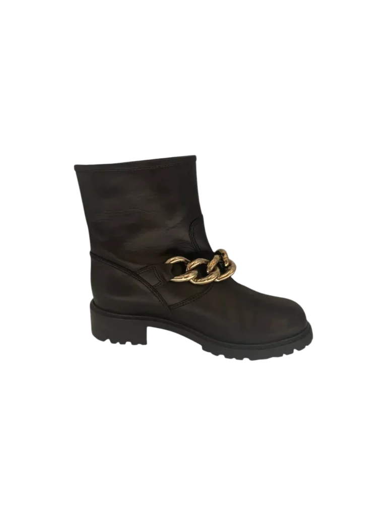 Leather and metal biker boots.