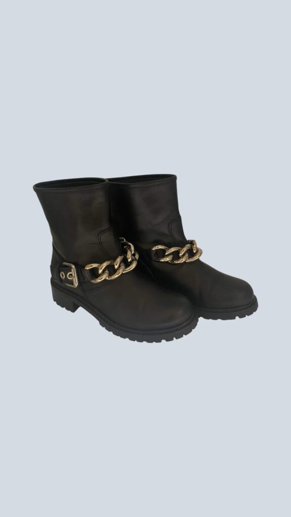 Leather and metal biker boots, 38.5., photo 2 of 5