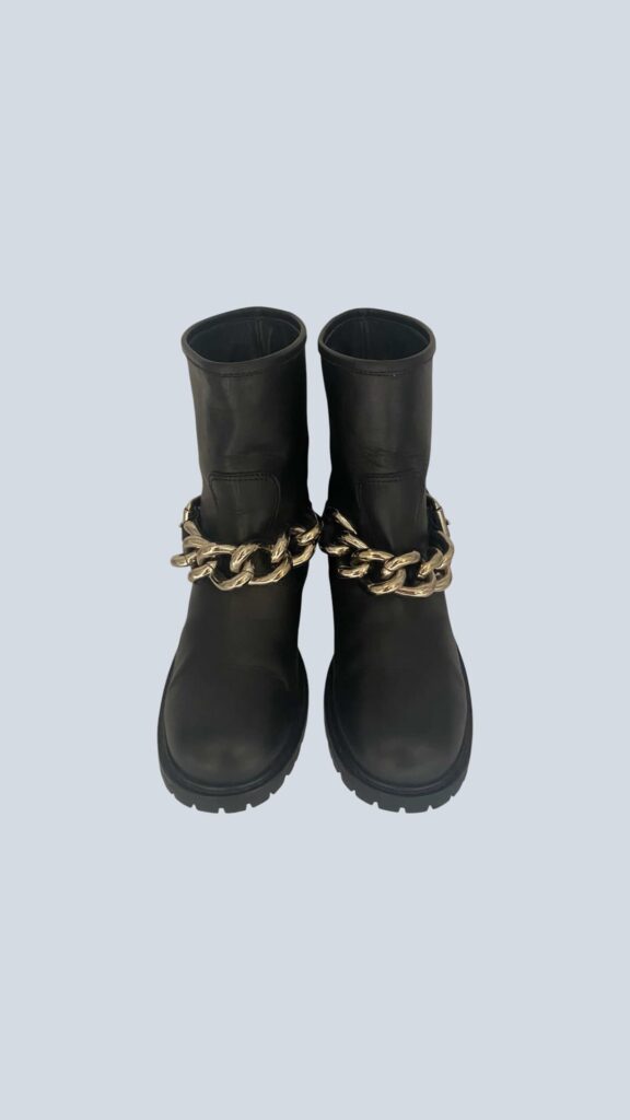 Leather and metal biker boots, 38.5., photo 3 of 5