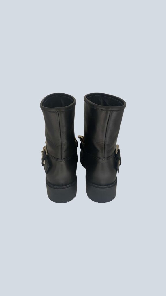 Leather and metal biker boots, 38.5., photo 4 of 5