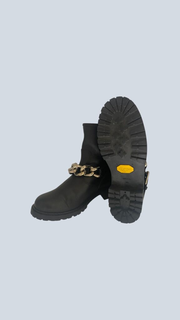 Leather and metal biker boots, 38.5., photo 5 of 5