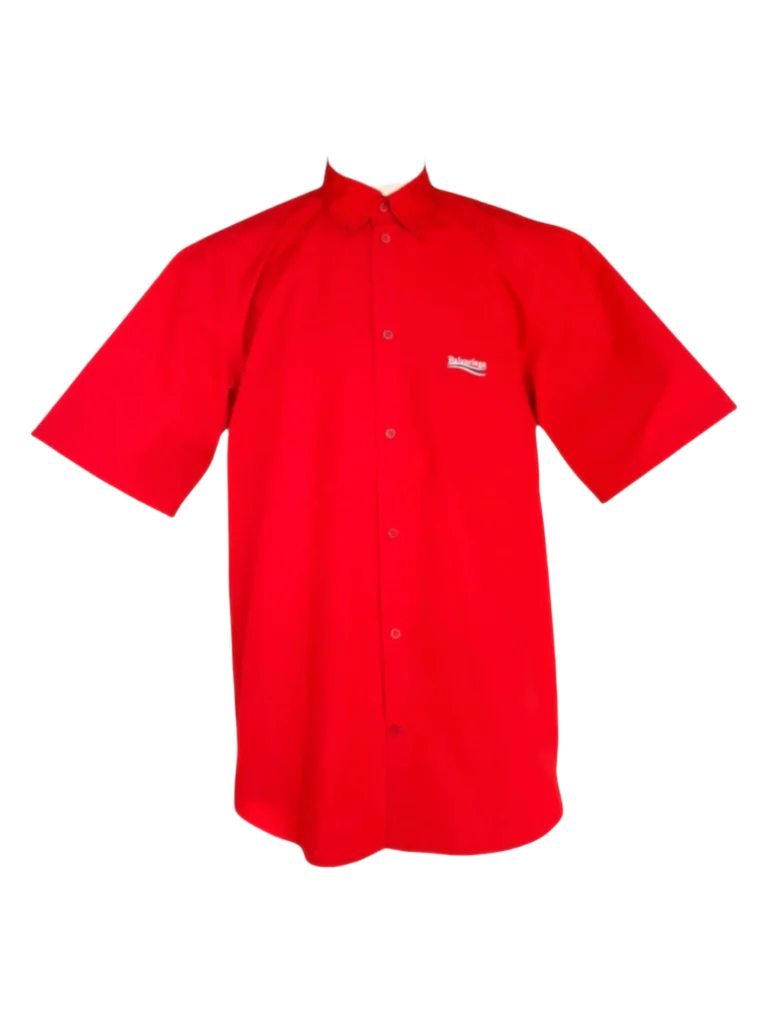 Embroidered short sleeve cotton shirt.