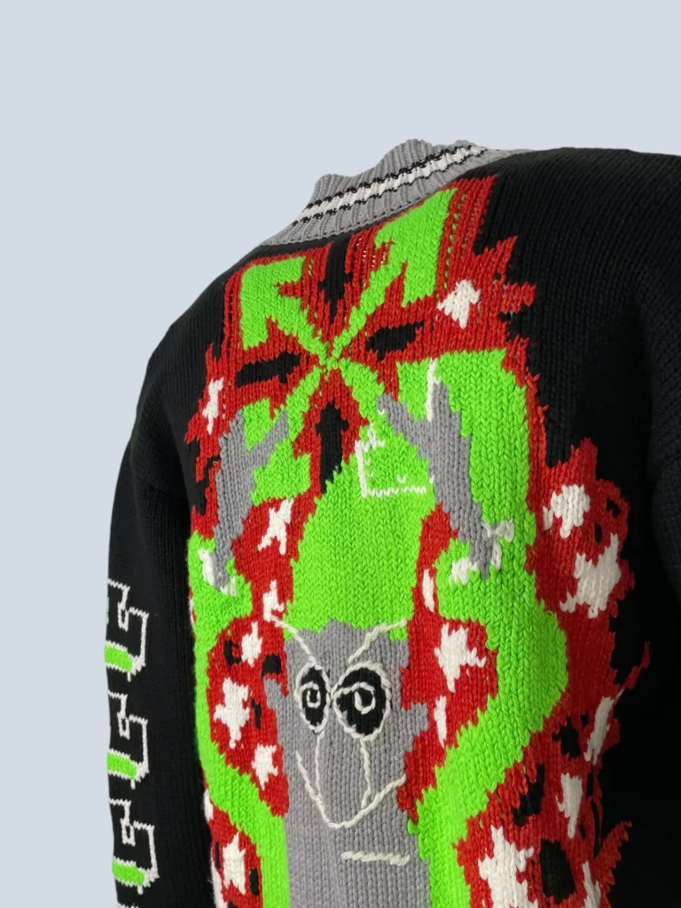 Cardigan in lana lavorata logo, M., foto 5 di 7