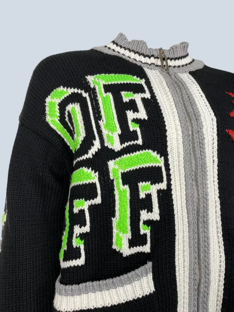 Cardigan in lana lavorata logo, M., foto 4 di 7