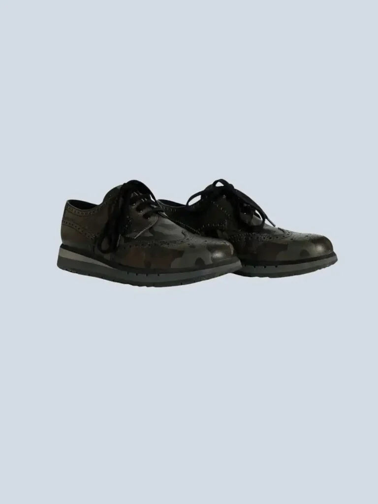 Scarpe stringate in pelle saffiano camouflage, 40., foto 2 di 4