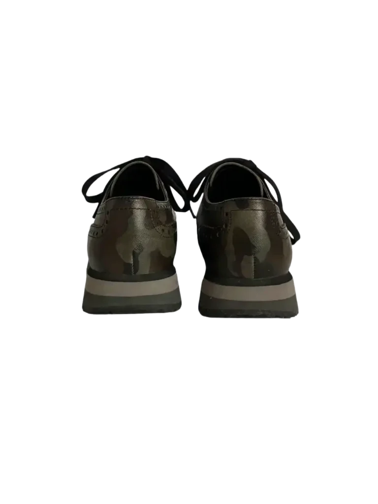 Scarpe stringate in pelle saffiano camouflage., foto 3 di 4