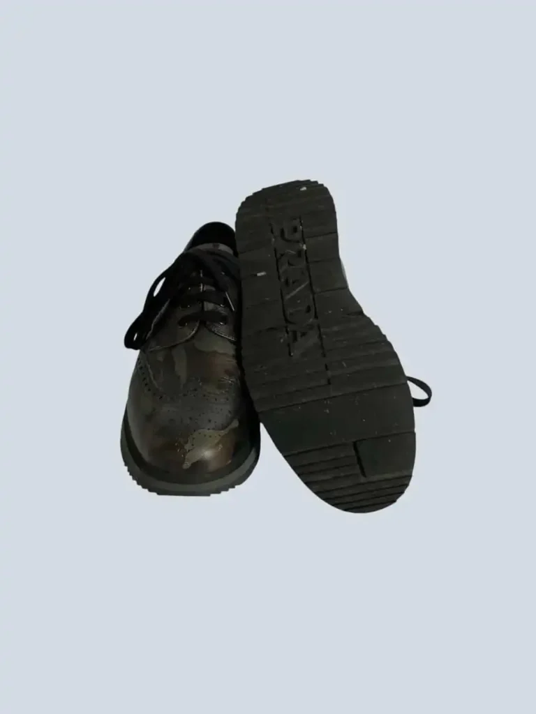 Scarpe stringate in pelle saffiano camouflage, 40., foto 4 di 4