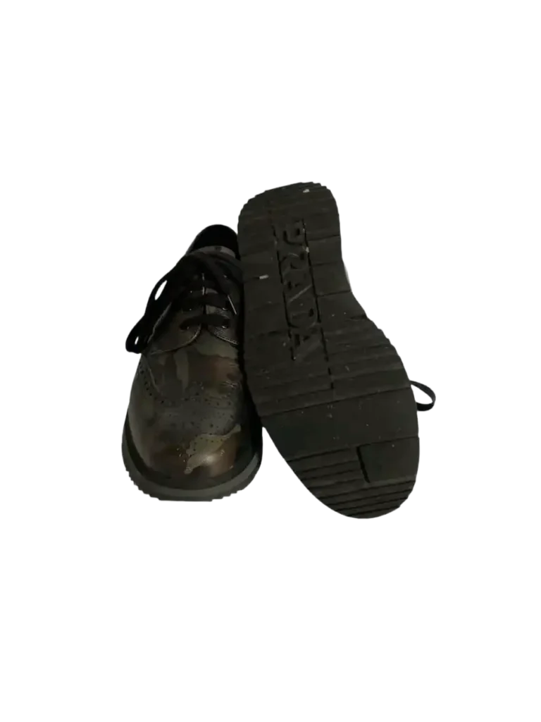 Scarpe stringate in pelle saffiano camouflage., foto 4 di 4