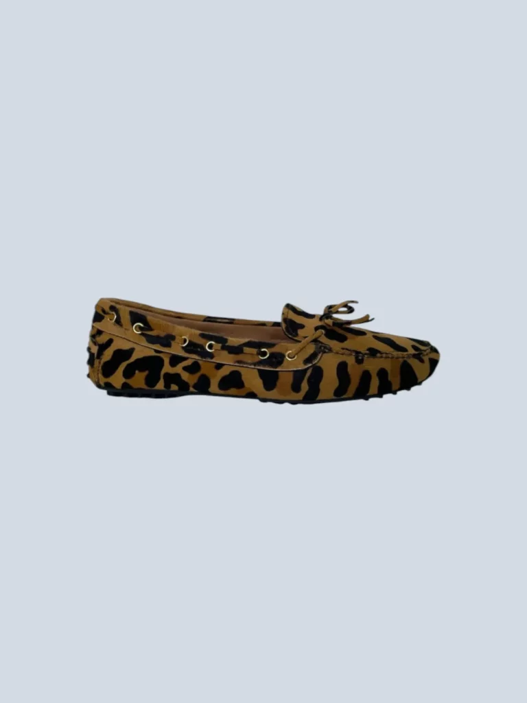 Mocassini in cavallino animalier, 40,5.