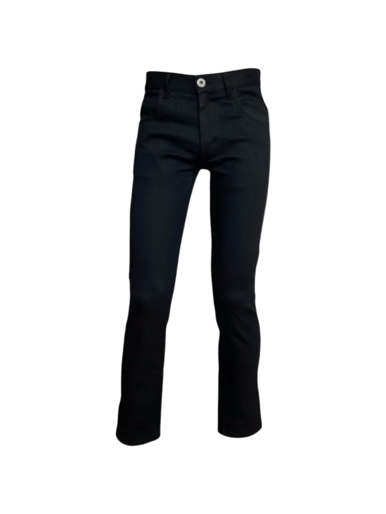 Pantaloni dritti in denim nero.