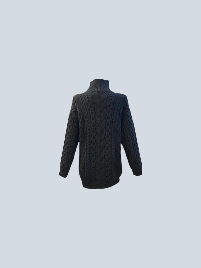 Maglione a collo alto a trecce in lana, M., foto 3 di 5