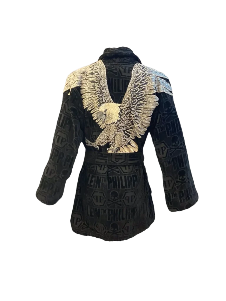 Robe with crystal embellishments.