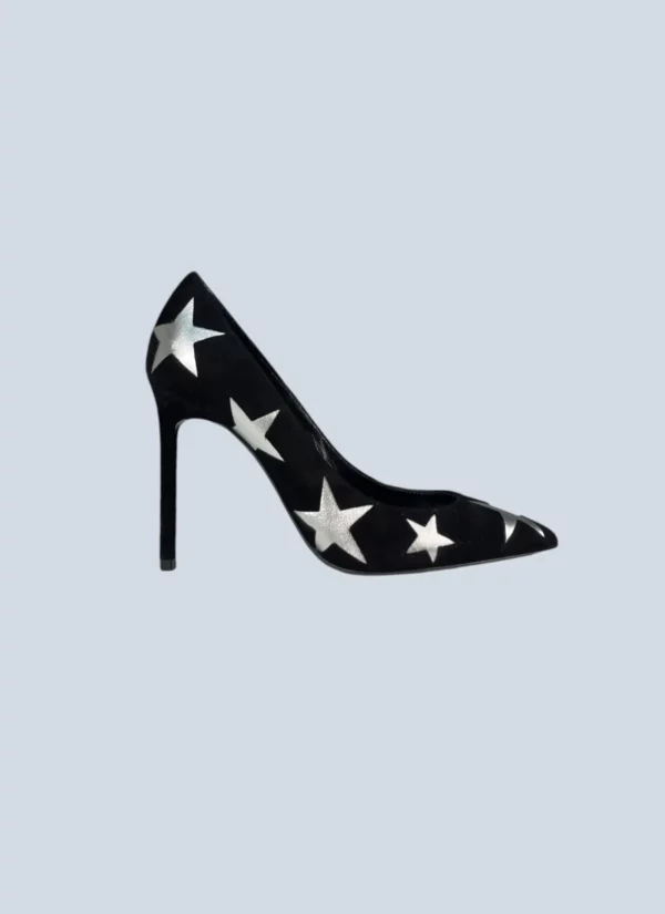 <b>Saint Laurent</b><br> décolleté Anja in suede e pelle, 36.