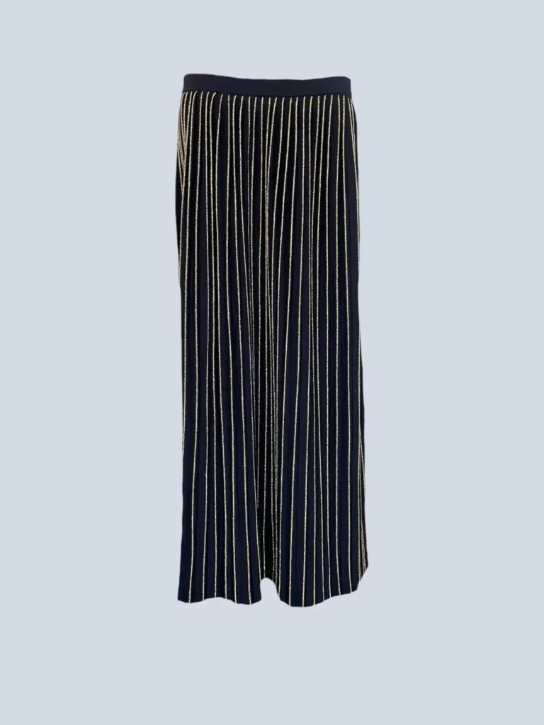 Gonna maxi plissè in lana e lurex, XXL.