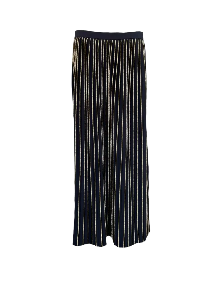 Wool and lurex pleated maxi skirt.