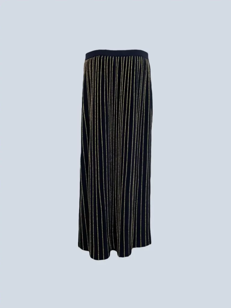 Gonna maxi plissè in lana e lurex, XXL., foto 2 di 5