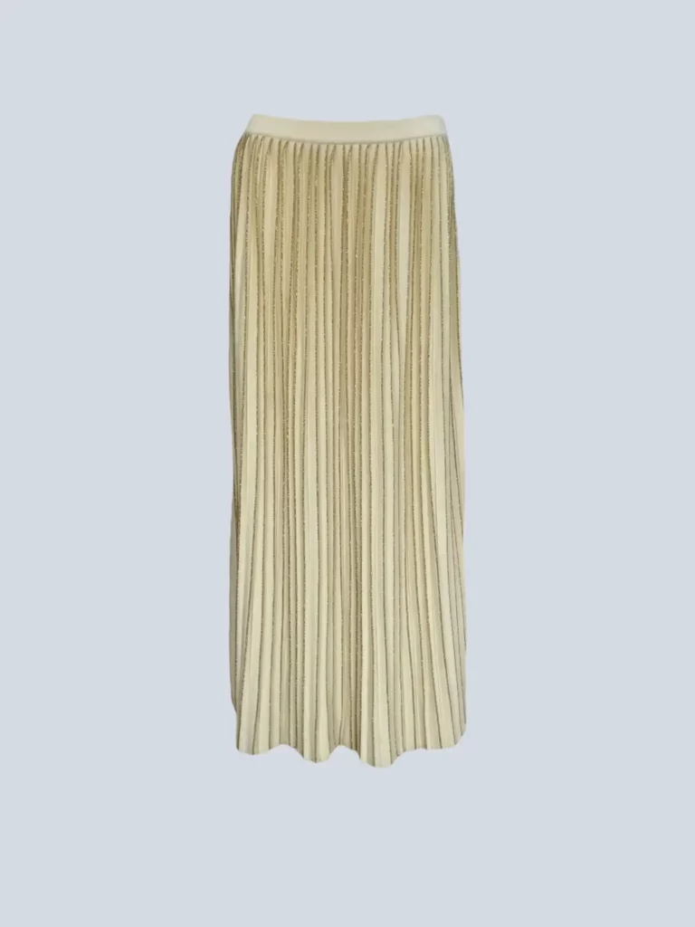 Gonna maxi plissè in lana e lurex, XXL.