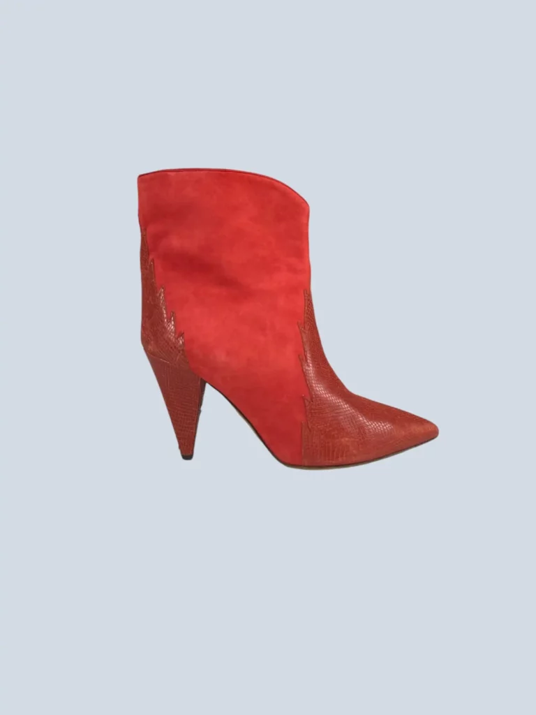 Stivaletti in suede e pelle esotica, 41.