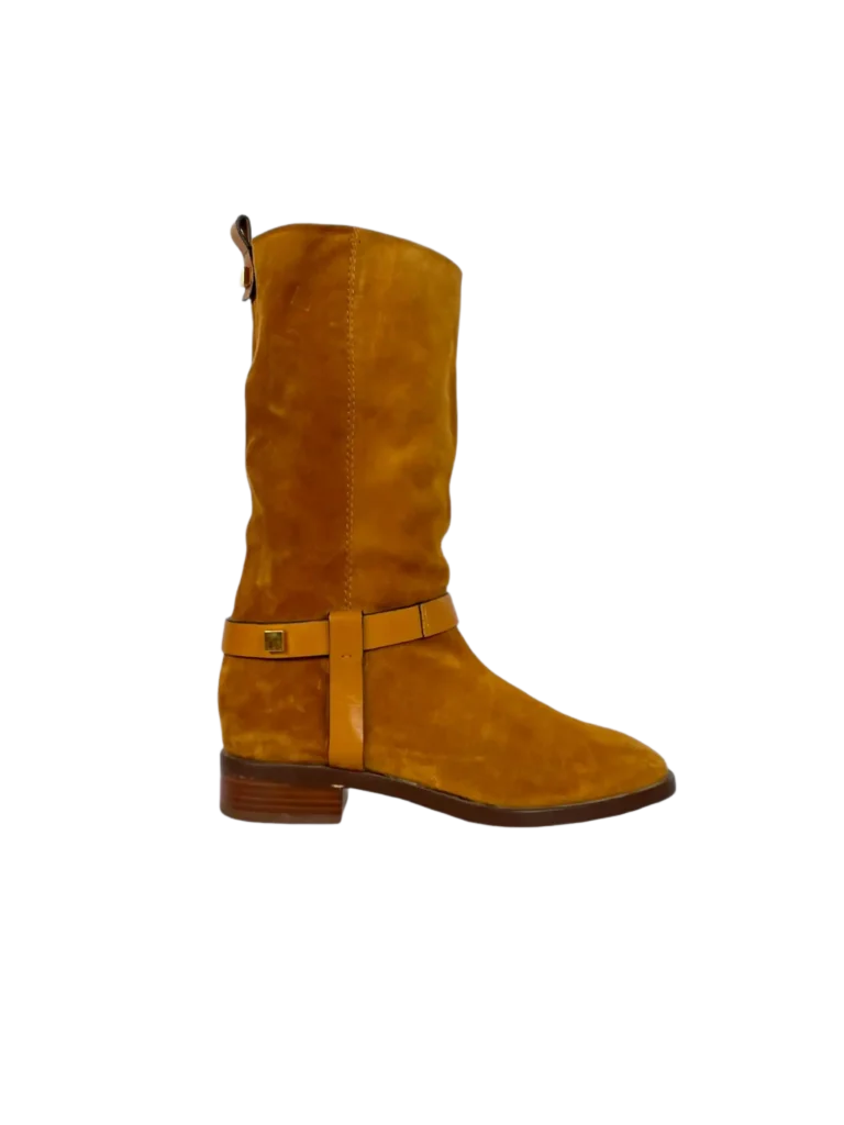 Suede boots.