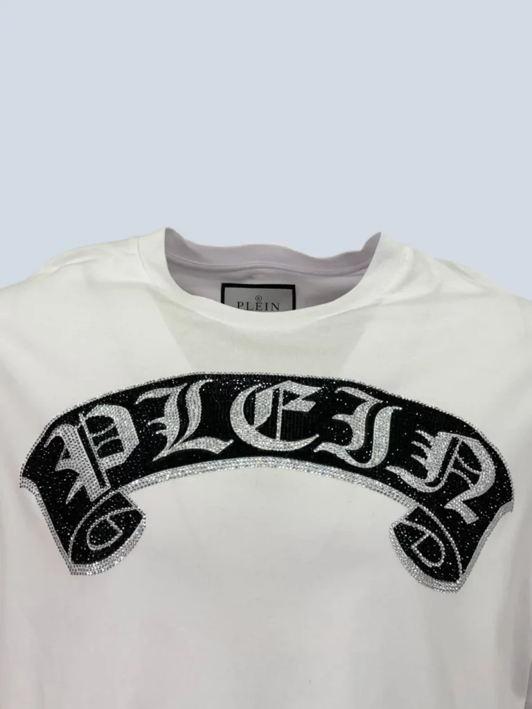 T-shirt in cotone con logo strass, XL., foto 4 di 9