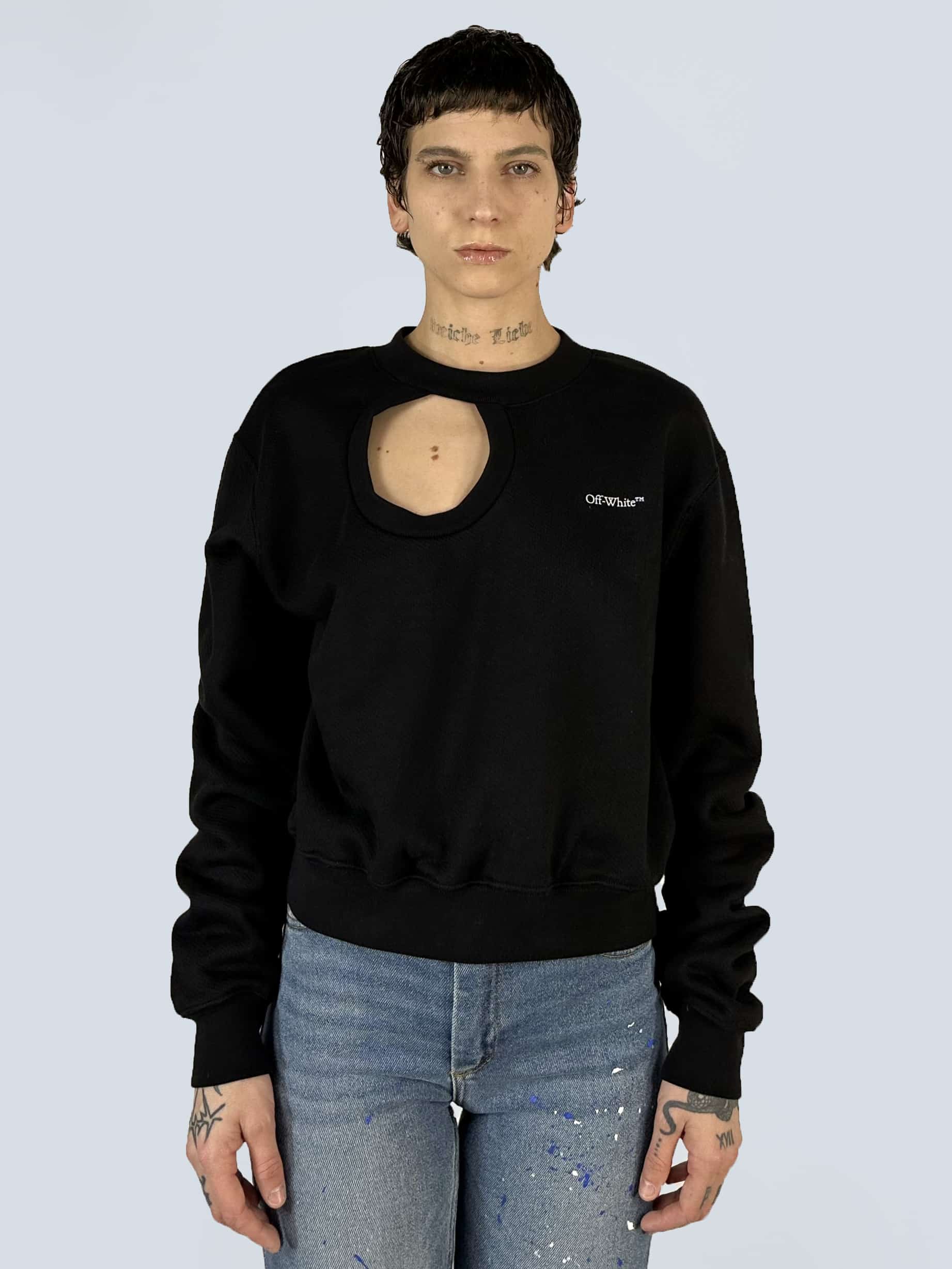 Off White felpa Meteor in cotone con cut out S